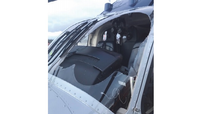 Bell 429 M-YMCM Birdstrike (Credit: AAIB)